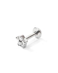 Meadow Flower Flatback Earring | Clear Silver