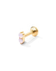 Gemini Flatback Earring | Opalite Gold