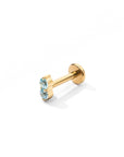 Gemini Flatback Earring | Baby Blue Gold