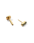 Gemini Flatback Earring | Olive Gold