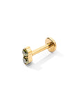 Gemini Flatback Earring | Olive Gold