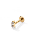 Gemini Flatback Earring | Clear Gold