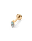 Charmaine Marquise Flatback Earring | Baby Blue Gold