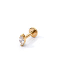 Charmaine Marquise Flatback Earring | Clear Gold