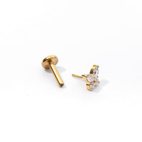 Fifi Butterfly Flatback Earring | Clear Gold