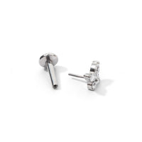 Fifi Butterfly Flatback Earring | Clear Silver