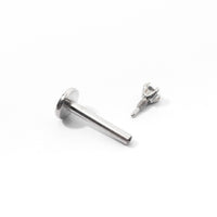Chelle Mini 2mm Flatback Earring |Clear Silver
