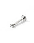 Chelle Mini 2mm Flatback Earring |Clear Silver