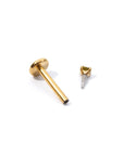 Chelle Mini 2mm Flatback Earring |Olive Gold