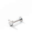 Mei Flower Bud Flatback Earring | Clear Silver