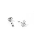 Sweet Orkid Flatback Earring | Clear Silver