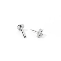 Sweet Orkid Flatback Earring | Clear Silver