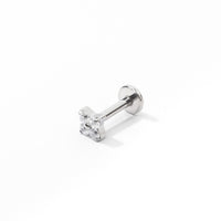 Sweet Orkid Flatback Earring | Clear Silver