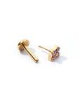 Sweet Orkid Flatback Earring | Mauve Gold