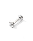Carrey Round 3mm Flatback Earring |Clear Silver