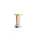 Carrey Round 3mm Flatback Earring |Sapphire Gold