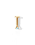 Carrey Round 3mm Flatback Earring |Baby Blue Gold
