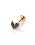 Mei Flower Bud Flatback Earring | Black Gold