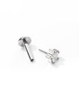 Nova Star Flatback Earring | Clear Silver