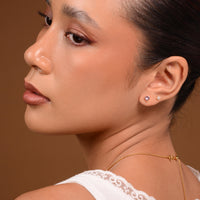 Evie Heart Studs | Gold Lavender