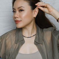 Shan Blue Sapphire+Brown Calcedony Necklace