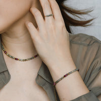 Cosmia Bracelet in Labradorite+Burgundy Chalcedony