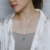 Belle Mermaid 23 carat Aquamarine with White Topaz (S925)