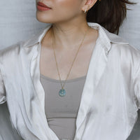 Belle Mermaid 23 carat Aquamarine with White Topaz (S925)