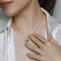 Theia Coin 6.5 carat Dendritic Agate with White Topaz (S925)