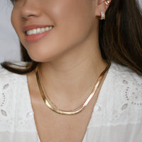 Raven 5MM Herringbone Necklace | Rose Gold