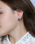 Madison Hoops | Royal Blue Silver