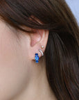 Madison Hoops | Royal Blue Silver