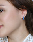 Madison Hoops | Royal Blue Silver