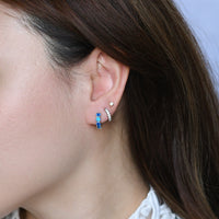 Kaia Mini Huggies | Royal Blue Silver