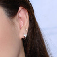 Liana Floral Huggies | Silver