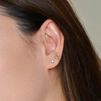 Sloane 3mm Studs | Silver Pink