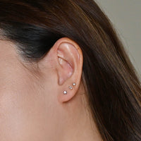 Sloane 3mm Studs | Silver White