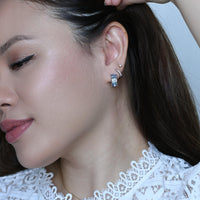 Jada Hoops | Ombre Blue Silver