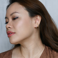 Sophia Pearl Huggies | Rose Gold