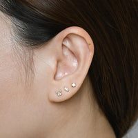 Charmaine Marquise Flatback Earring | Clear Gold