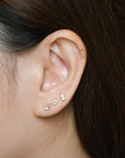 Gemini Flatback Earring | Clear Gold