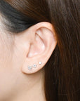Carrey Round 3mm Flatback Earring |Clear Gold