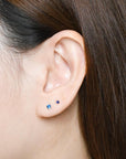Chelle Mini 2mm Flatback Earring |Sapphire Gold