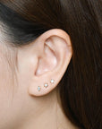 Charmaine Marquise Flatback Earring | Baby Blue Gold