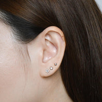Meadow Flower Flatback Earring | Clear Silver