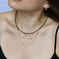 Yara Veil Necklace |African Turquoise