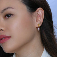 Maria Peach Pearl Dangles