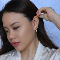 Maria Peach Pearl Dangles