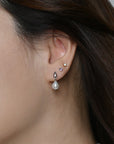 Red Elara Pearl Dangles | Silver