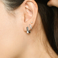 Sienna Minimalist Huggies | Clear Silver